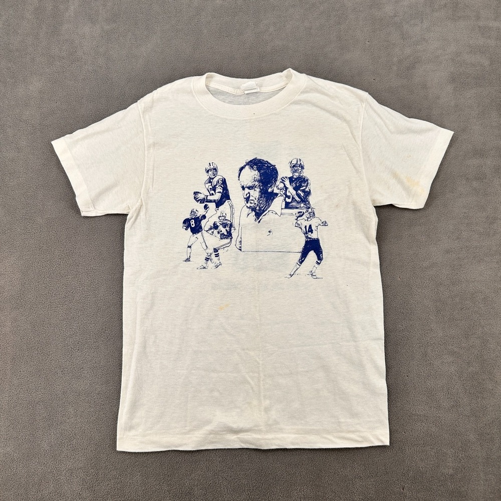 VTG 1980s BYU Cougars T-Shirt Sz L White Ched by Anvil NCAA Basketball Sports